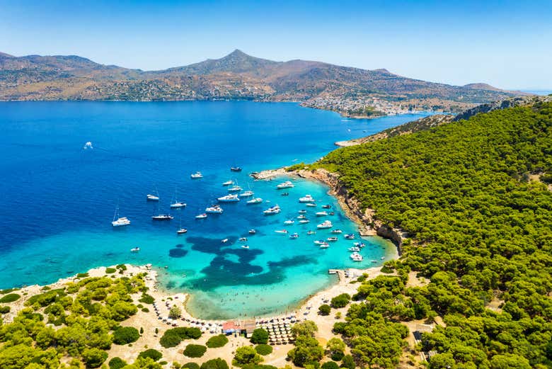 Vista panorâmica de uma das praias de Moni